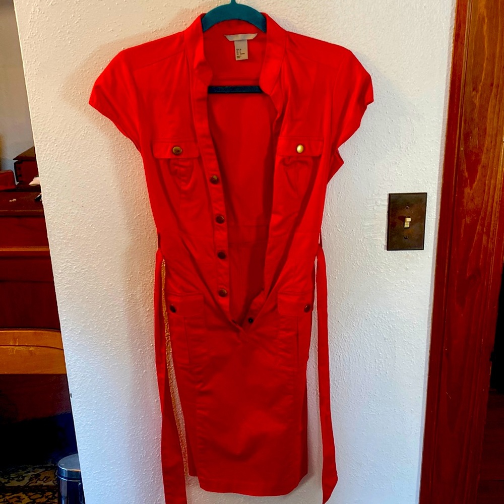 H&M RED DRESS KNEE LENGTH